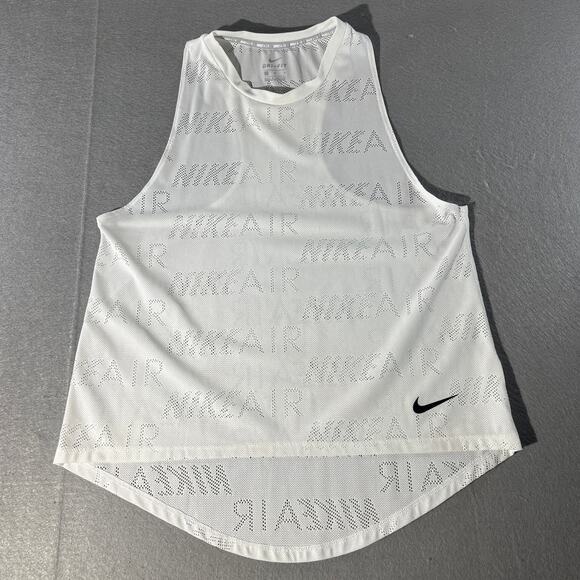 Nike Tops - Nike Air Dri-FIT Women’s White Mesh Racerback Tank Top M